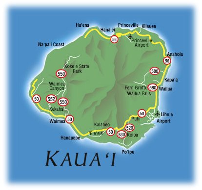 hawaii kauai map