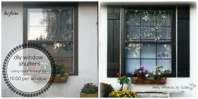 BEFORE & AFTER WINDOW WITH DIY SHUTTERS