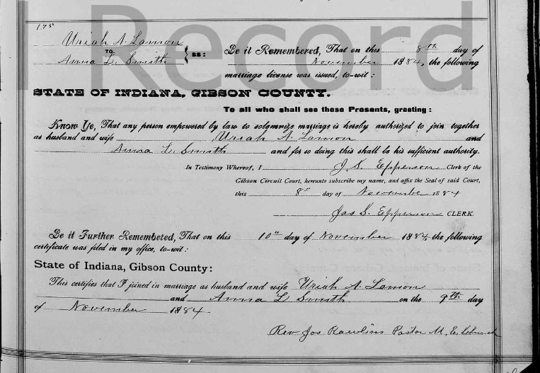 Frequent Traveler Ancestry Two Gibson County Marriage Records