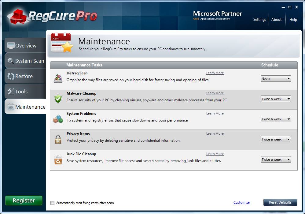 how to uninstall regcure pro
