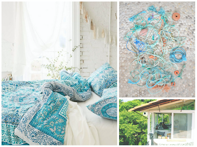 moodboard,inspiration,comment ensoleiller son hiver,turquoise,lagon des mers du sud,rotin,tillandsia,déco,lifestyle, abeachylife,maison de vacances