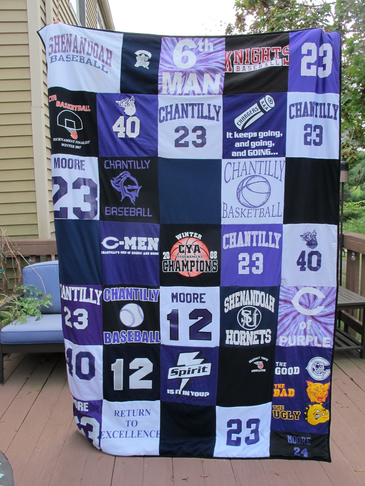 BonnieProjects Sports Jersery TShirt Quilt