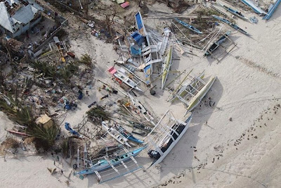 Typhoon Haiyan damage on Malapascua, Philippines