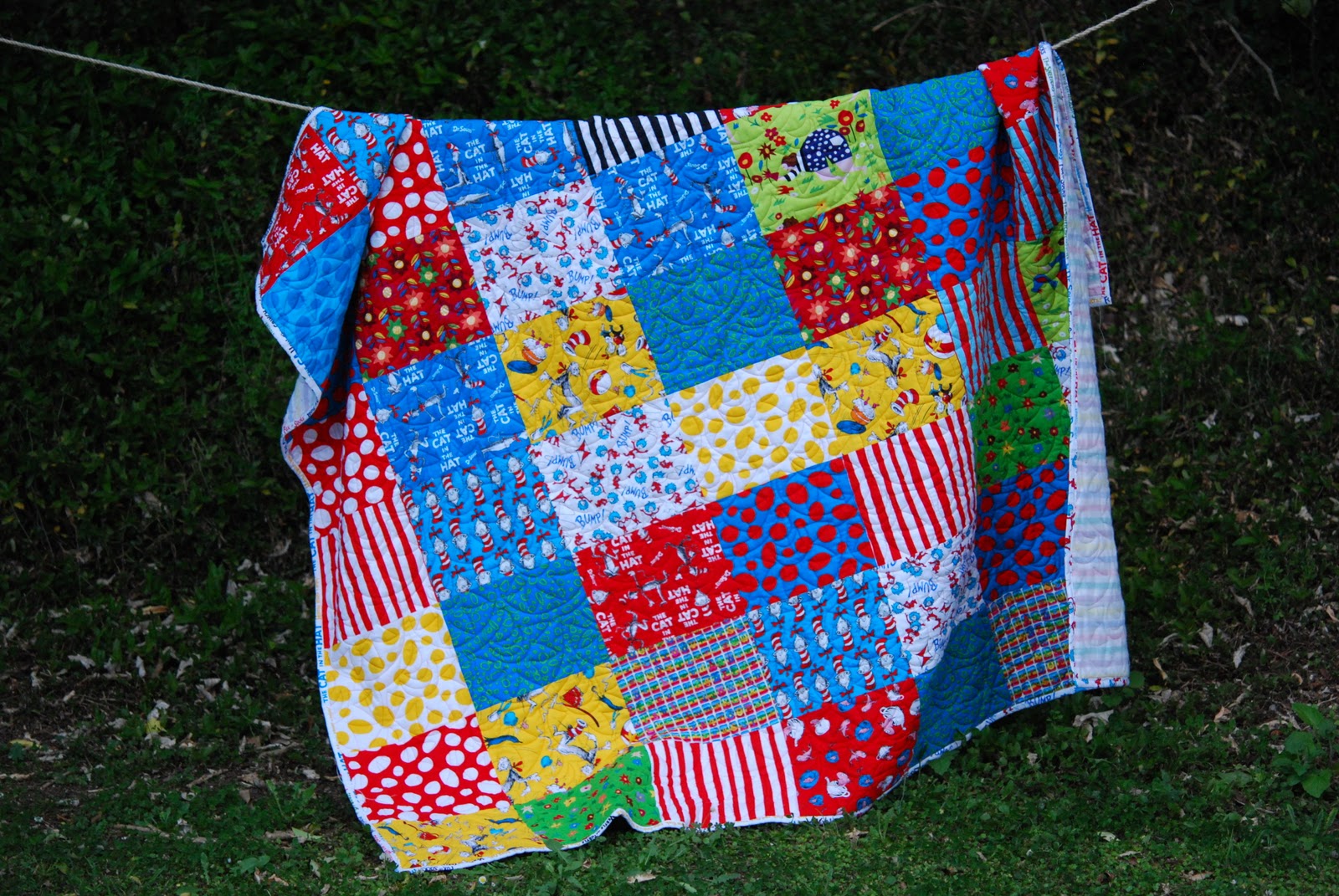 DEB ROBERTSON WRITES.... A Dr Suess Quilt for David using my Everyday Quilt Pattern