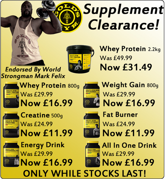 Pure Fitness and Sports: 50% Off Gold's Gym Supplements