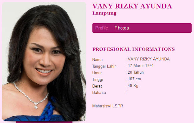 Foto 33 Finalis Miss Indonesia 2012