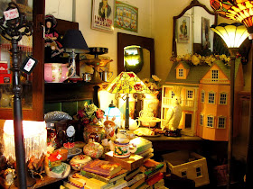Corner of The Old Tythe Barn dolls house shop at Blackheath