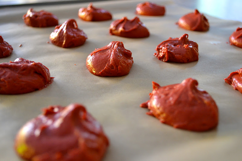 Red Velvet Cookies with White Chocolate Peppermint Cream Cheese
