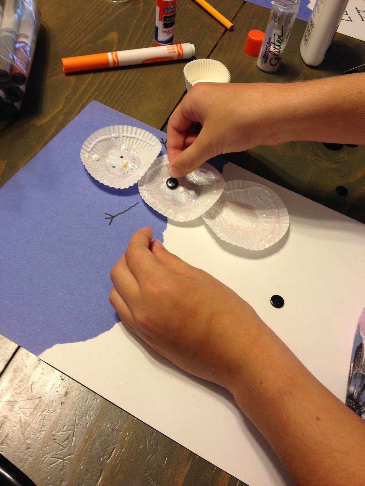 Be Brave, Keep Going Easy Cupcake Liner Snowman Craft For Kids