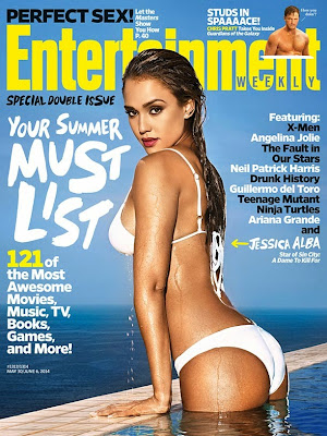 Jessica Alba sizzles wet in tiny white bikini on Entertainment Weekly cover