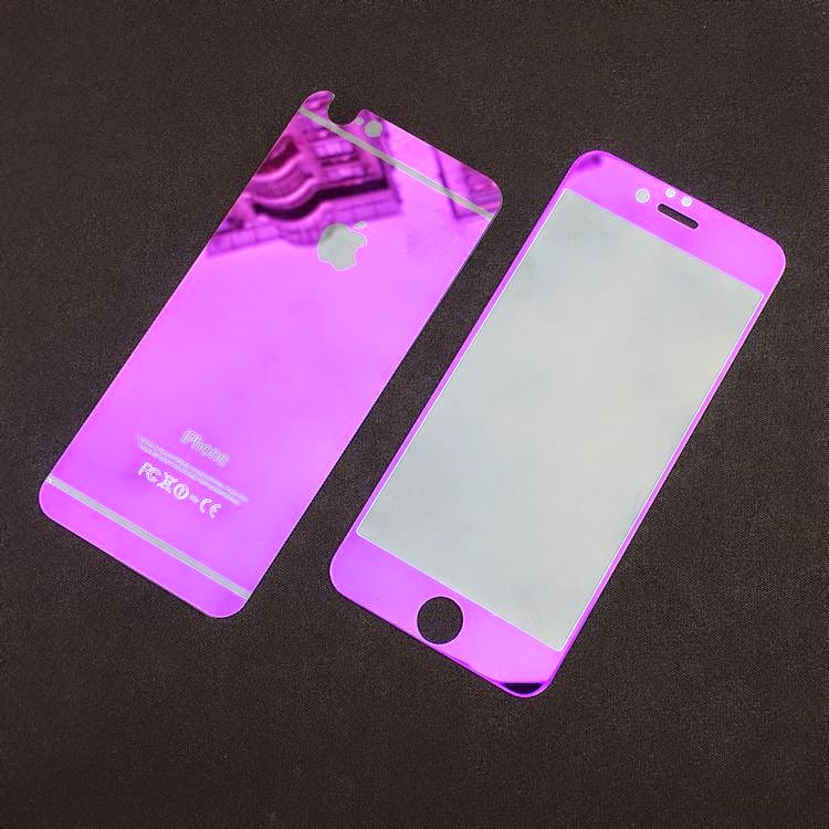 Plated Color Tempered Glass for iPhone 6 6s 5 Colors Black Blue