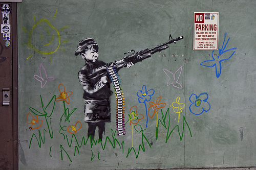 Favourite Quotes - Page 29 Banksy+Crayola+Shooter%252C+kid+with+gun%252C+Westwood%252C+Los+Angeles%252C+B.Land