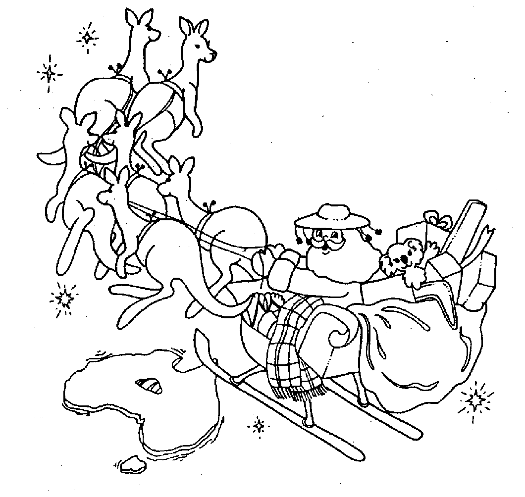 Santa Kangaroos Coloring Pages | xmas coloring pages Santa Kangaroos Coloring Pages | xmas coloring pages