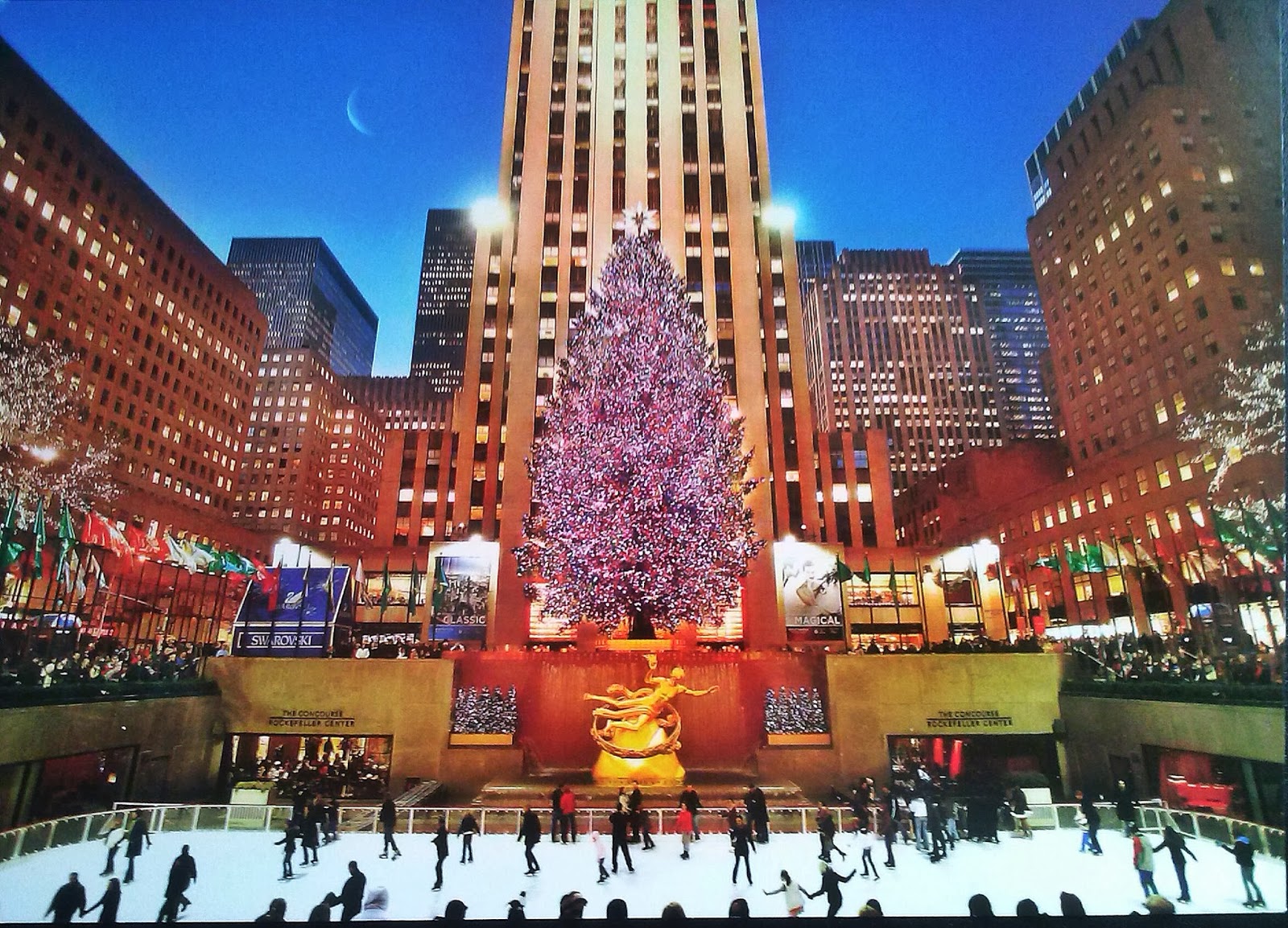 Mi Colección de Tarjetas Postales: Árbol de Navidad del Rockefeller Center - Estados Unidos