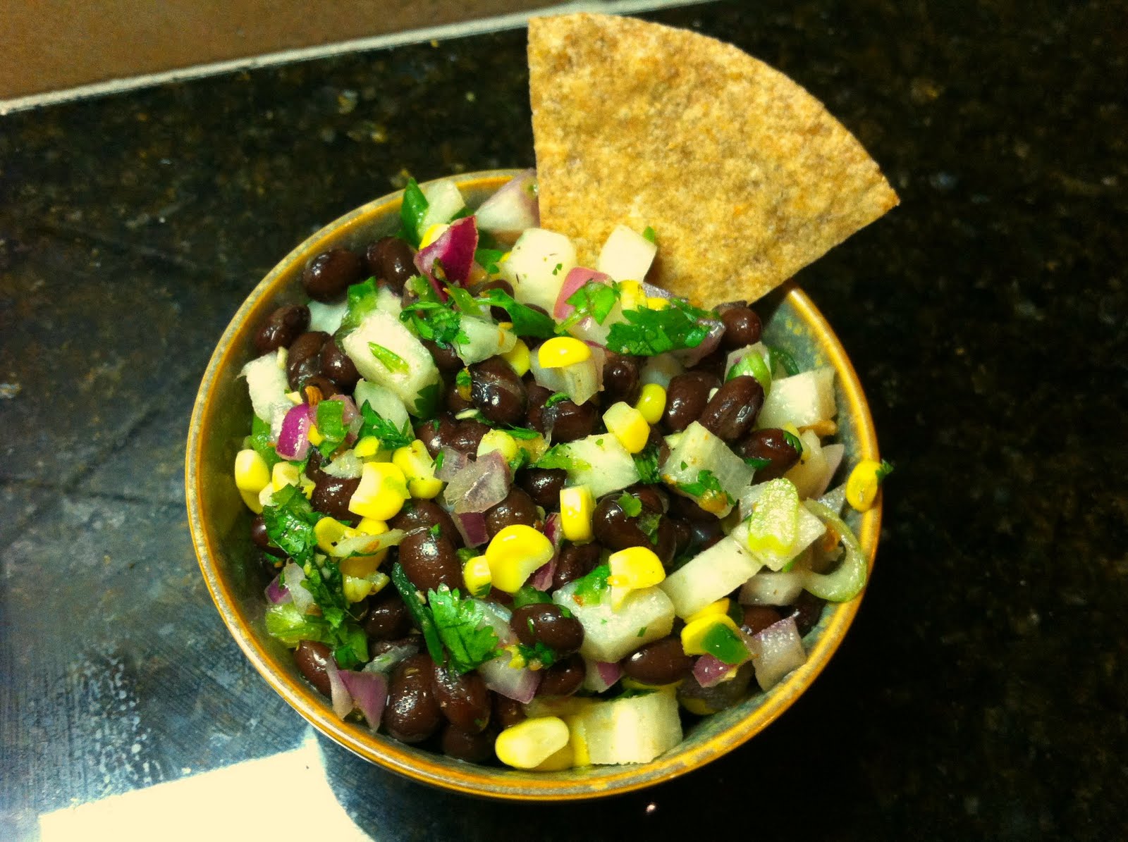 Reckless Abandon Light, Fiery Black Bean, Roasted Corn and Jicama Salsa