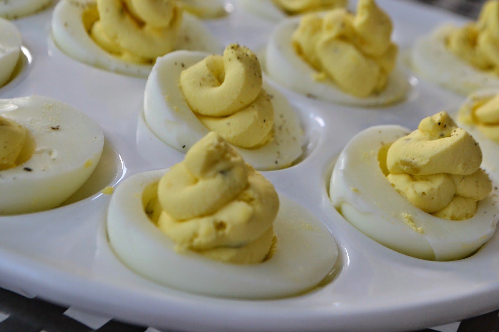 sweet and savory seven Dilled Deviled Eggs