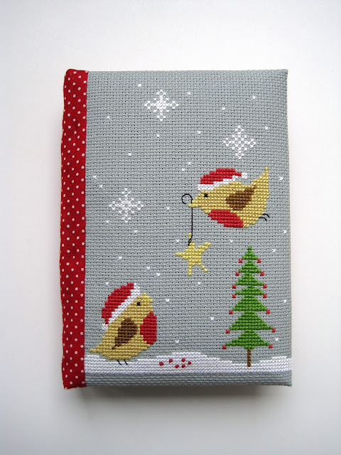 блокнот ручной работы вышивка крестиком cross stitch hand made notebook Helga Mandl Our Christmas Tree