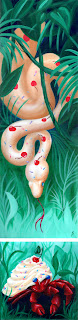 Crab Cake Frosting Snake Acrylic Painting