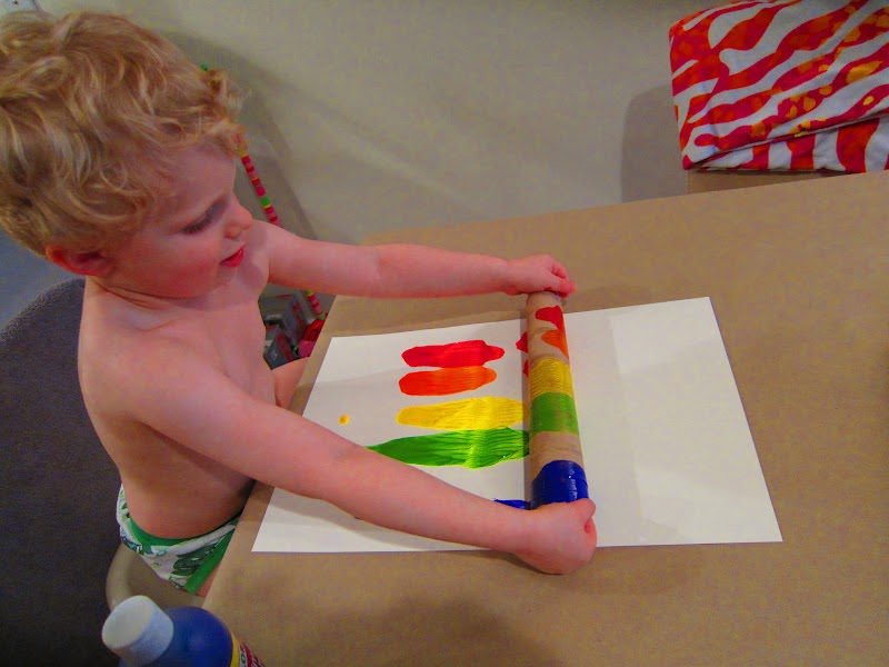 NotSoSAHM Rainbow Connection Rainbow Roller Painting