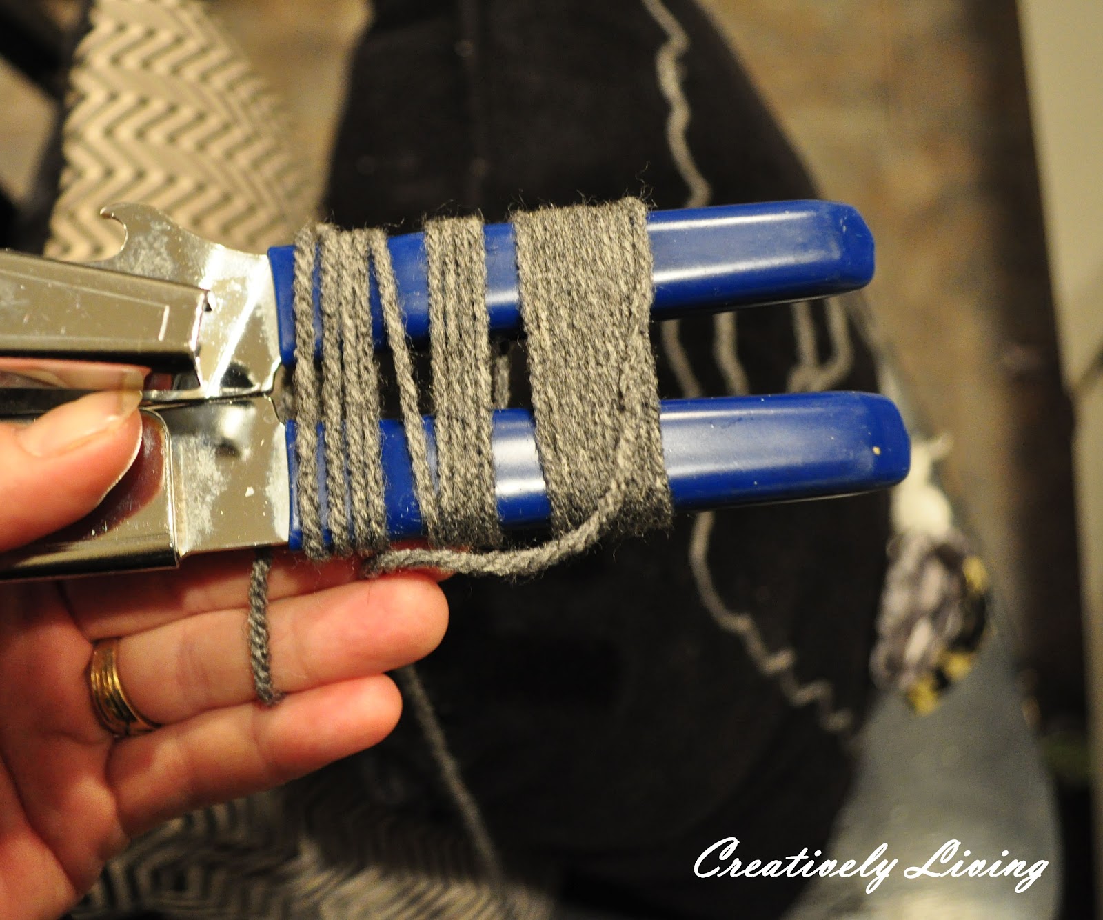 Embellishing a Plain Pillow with Yarn Creatively Living Blog