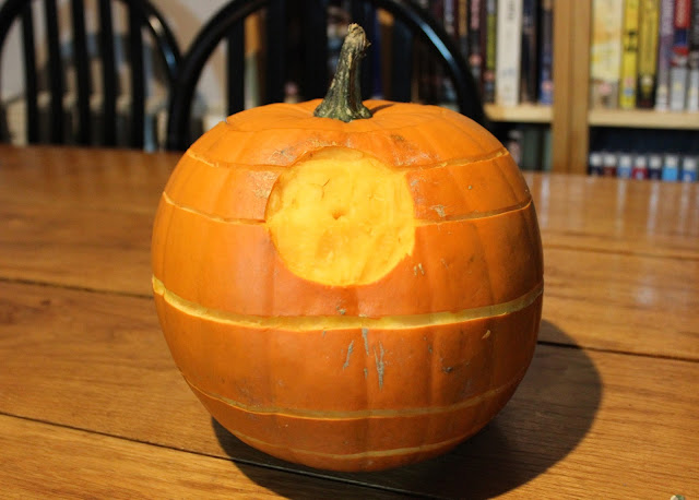 Pumpkin carving - Death Star - work in progress