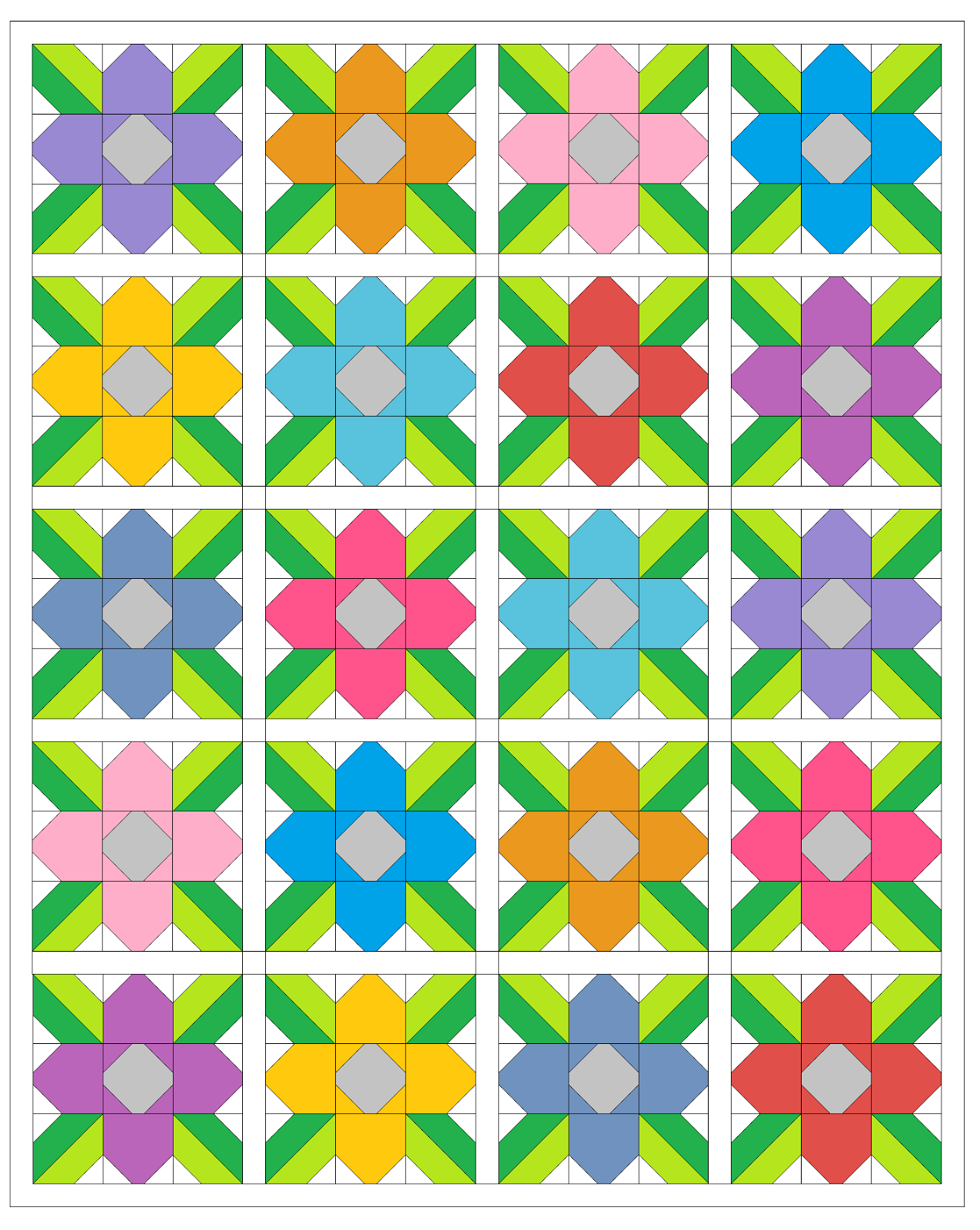 Sew Fresh Quilts Pretty Posy FREE Quilt Block Tutorial