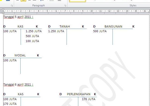 [Akuntansi] Penulisan Jurnal Umum ke Buku Besar Galih Oviedo