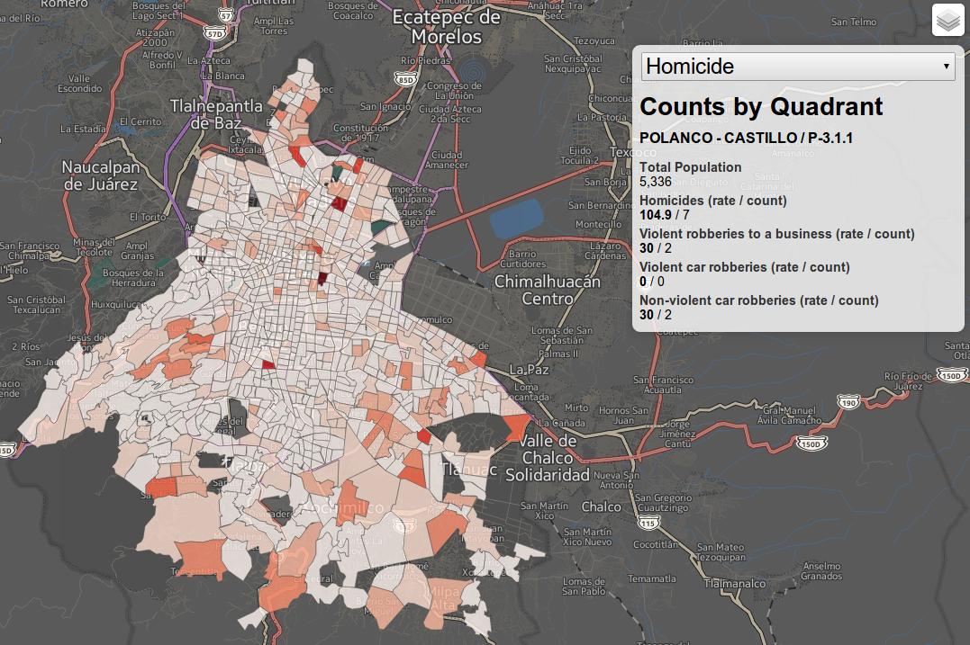 Crime in Mexico City at the cuadrante delictivo level