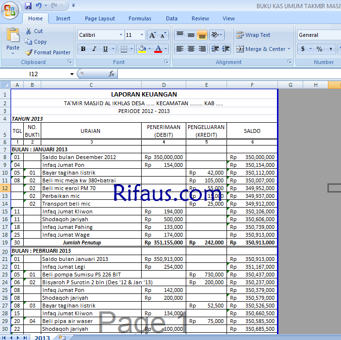 Contoh Laporan Keuangan Masjid Pdf