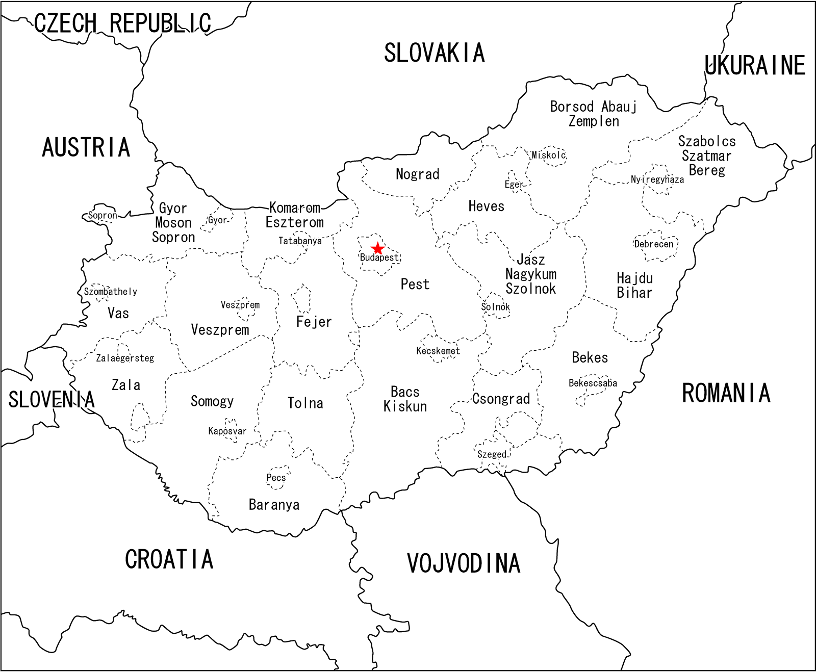 Ungarn Landkarten kostenlos Cliparts kostenlos