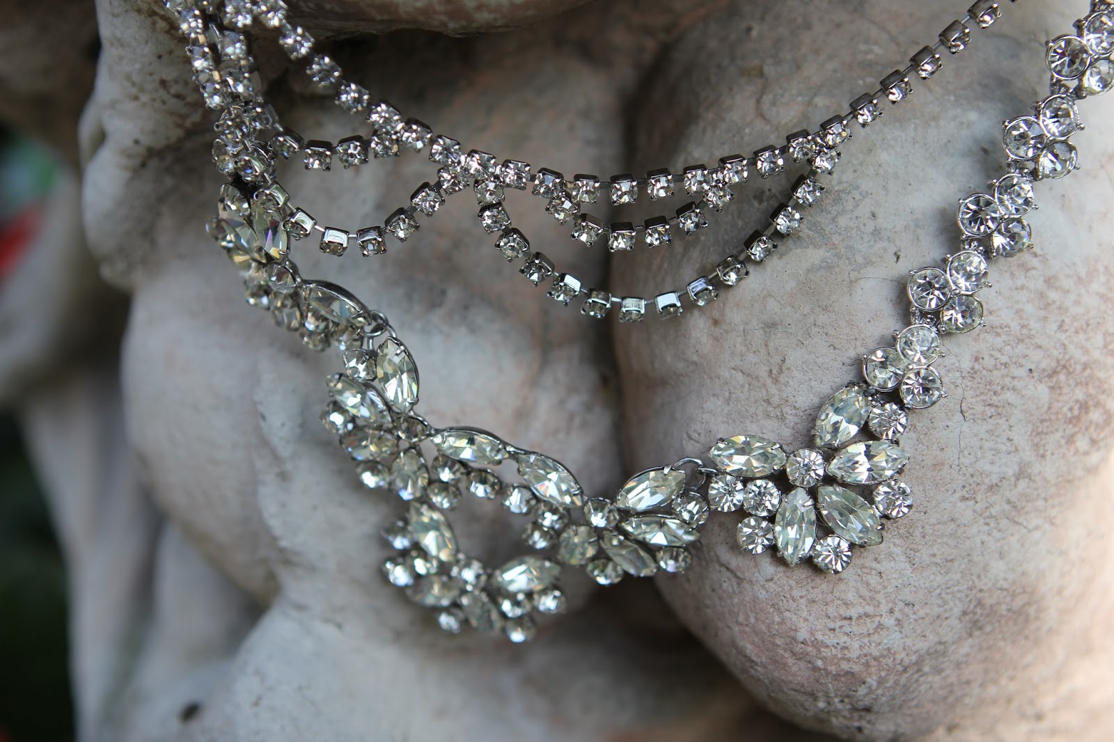Romancing the Home Rhinestone Necklaces from Old Vintage Jewelry Updated