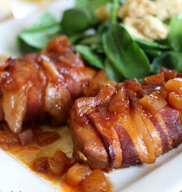 slow cooker bacon-wrapped BBQ chicken