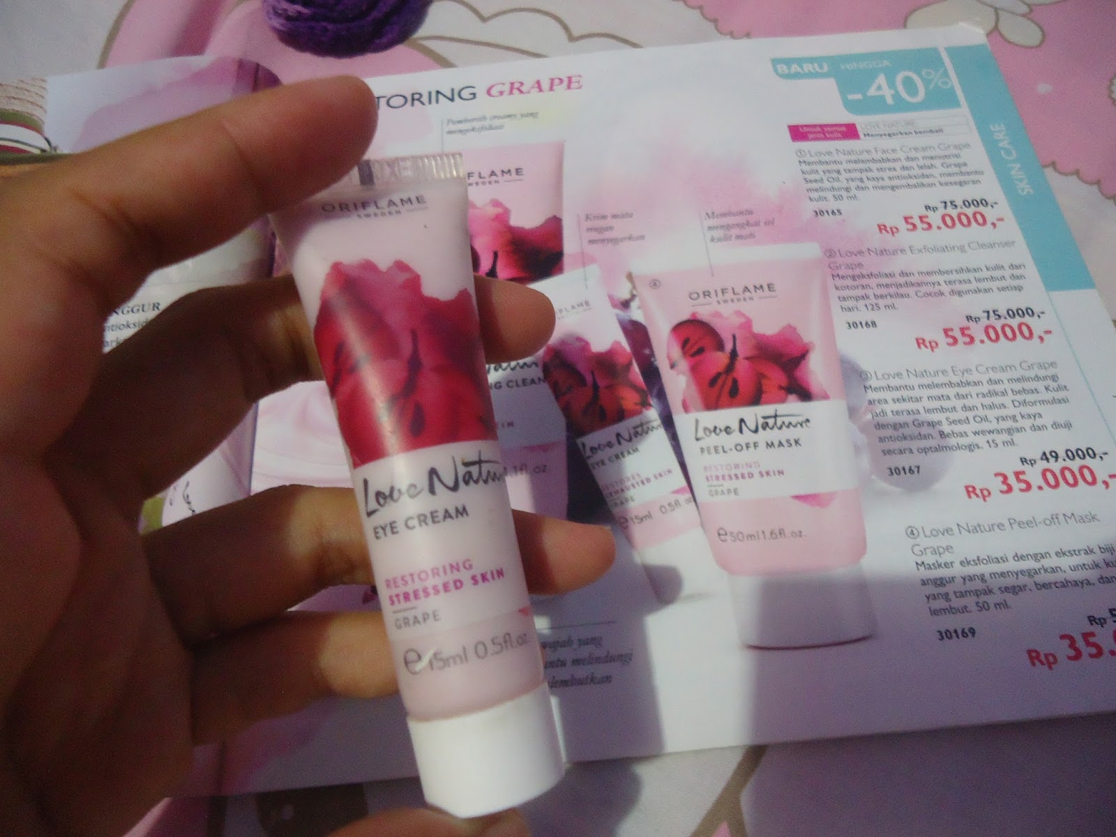 uli mayang REVIEW ORIFLAME, Love Nature Eye Cream Grape