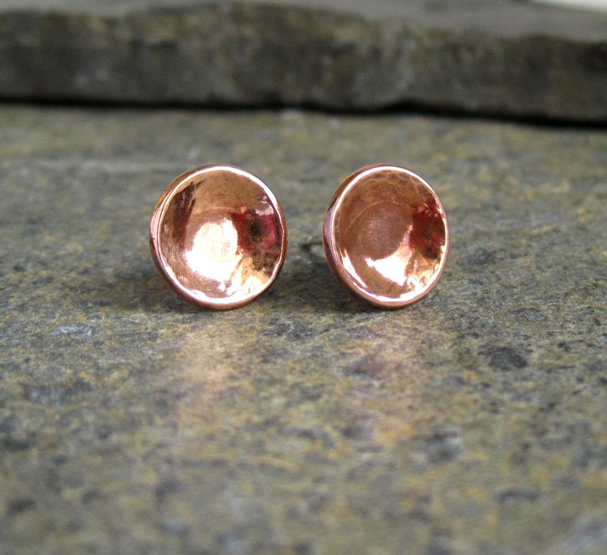 New Stud Earrings Copper & Sterling Silver