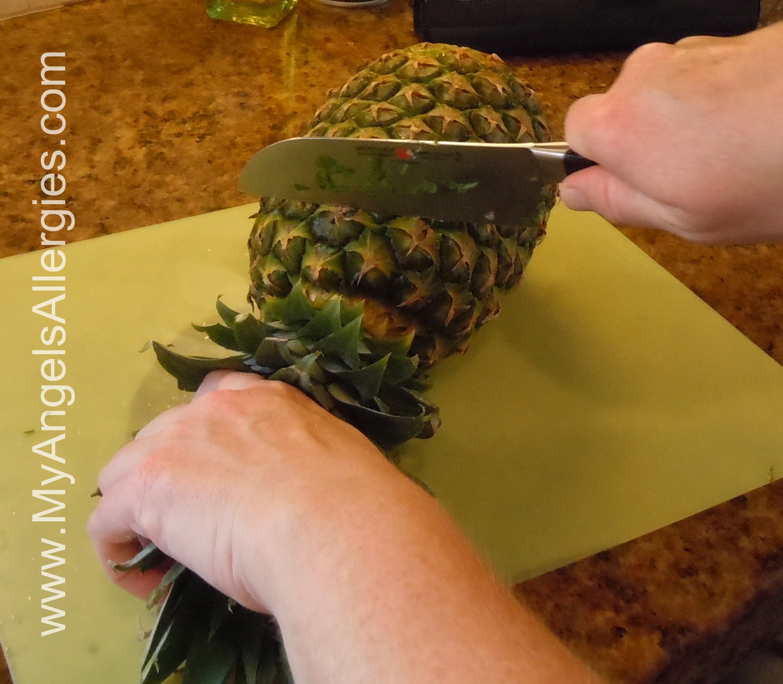 How to cut a Pineapple My Angel's Allergies