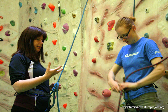 Roping up at Lakeland Climbing Centre