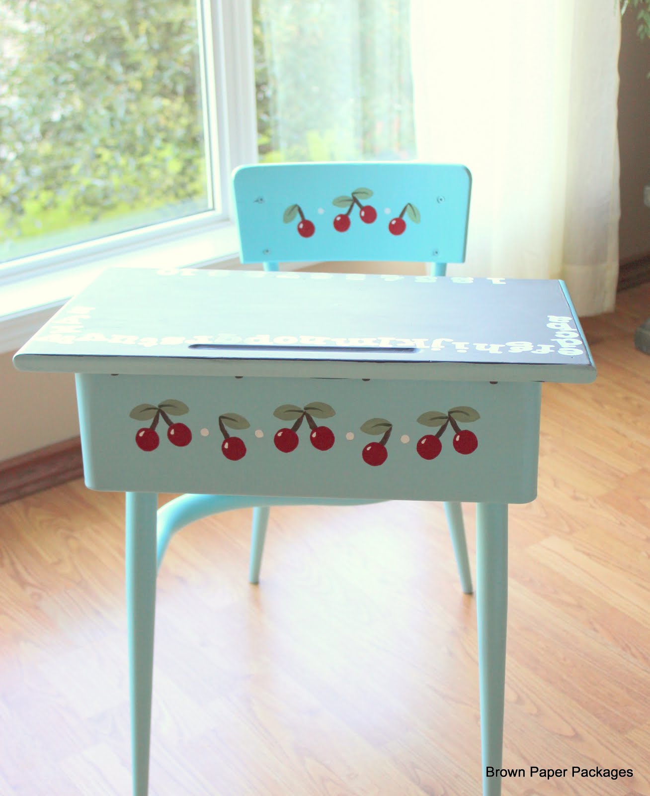 Brown Paper Packages School Desk Turns Retro