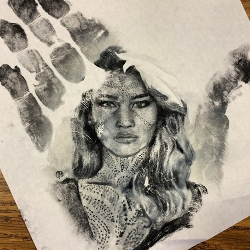 08-Jennifer-Lawrence-Russell-Powell-Hand-Body-Painting-Transferred-to-Paper-www-designstack-co