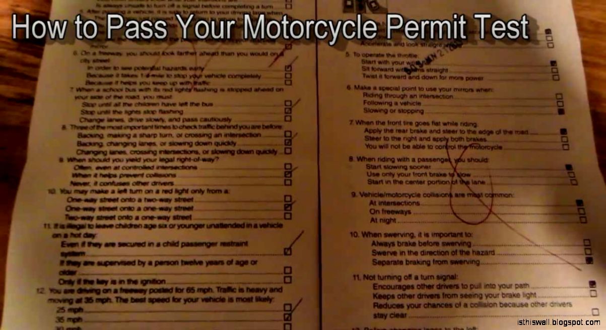 ca motorcycle permit test picture
