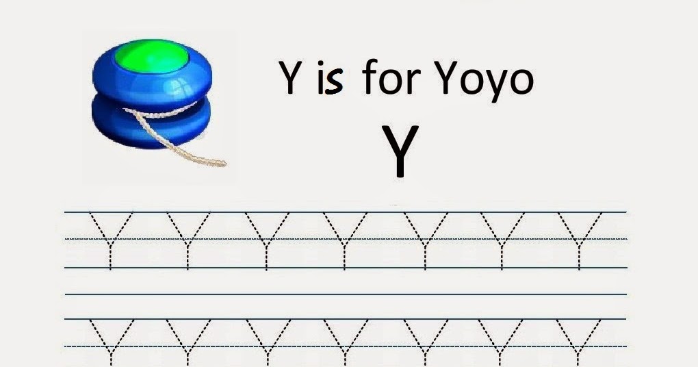 Kindergarten Worksheets: Printable Tracing Worksheets - Alphabet Y