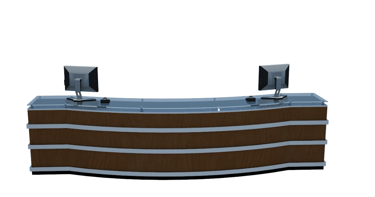 I.Design.Edge.Studio Reception Counter (3D View Fully Rendered)