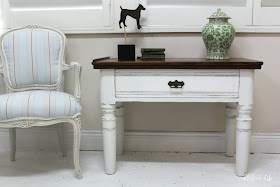 Painted Side table by Lilyfield Life french Louis chair