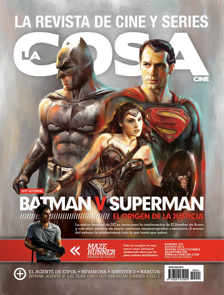 Арт "Бэтмен против Супермена" на обложке La Cosa Cine