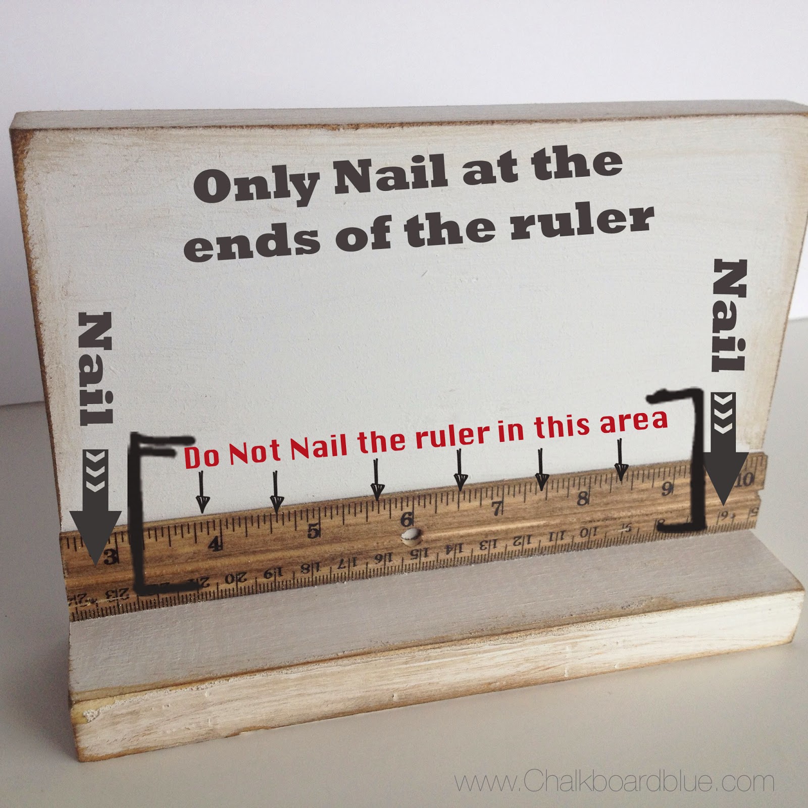 Chalkboard Blue Simple Ruler Frame