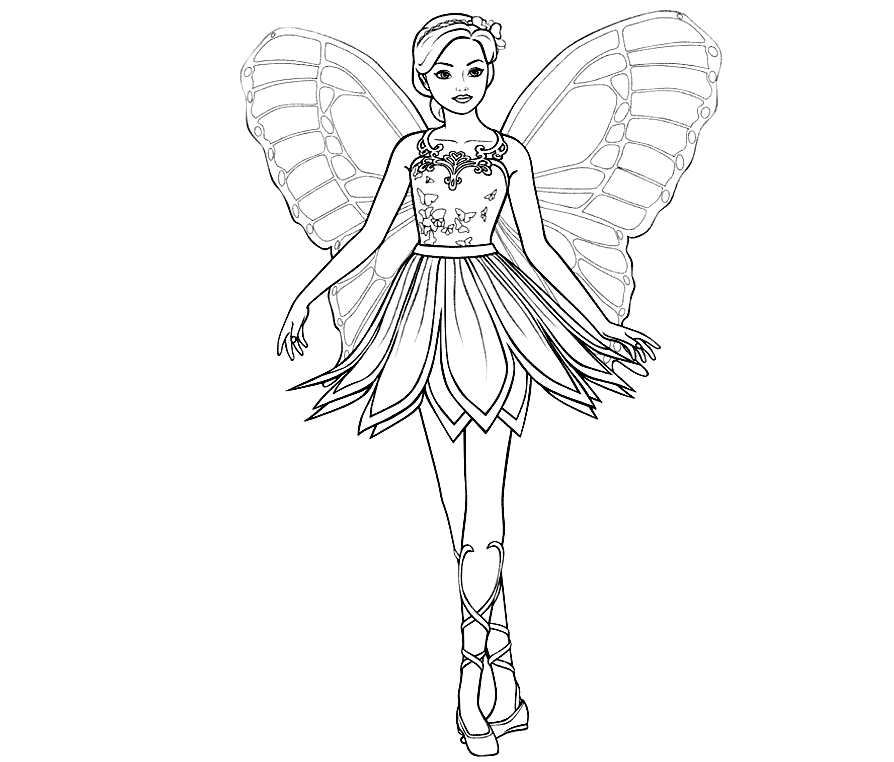 Barbie Fairy For Kid Coloring Drawing Free wallpaper