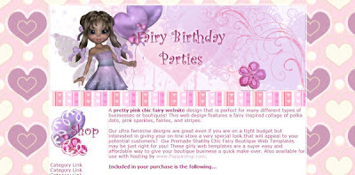 Pink and Purple Fairy Birthday Party Web Design Template