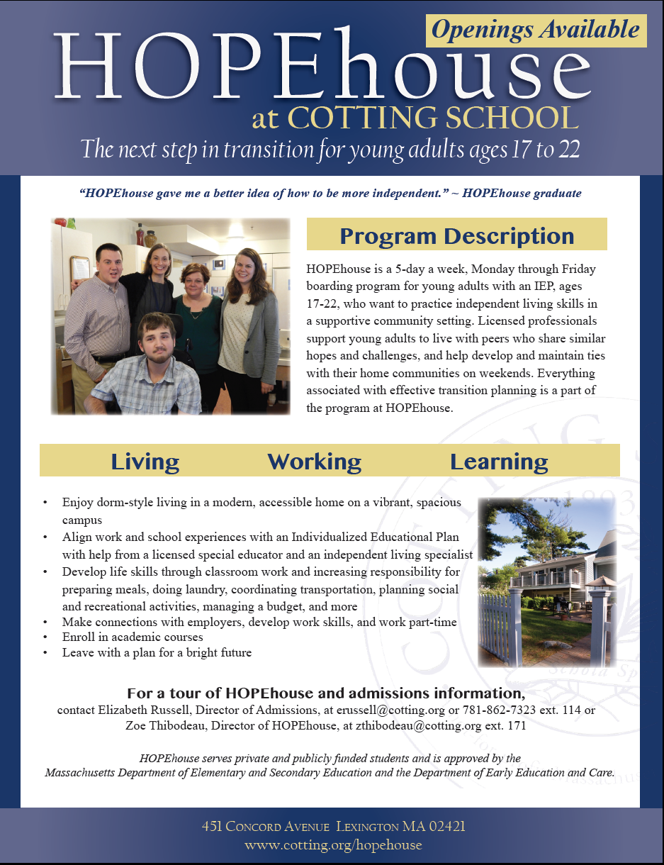 Woburn Sepacs 9th Annual College Fair >> Nesca News Notes Hopehouse At Cotting School Residential Woburn Sepacs 9th Annual College Fair >> Nesca News Notes Hopehouse At Cotting School Residential