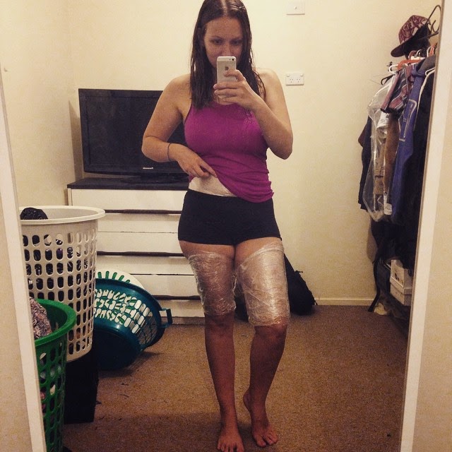 CLING WRAP LEGS DAY 32 ashleyzoe