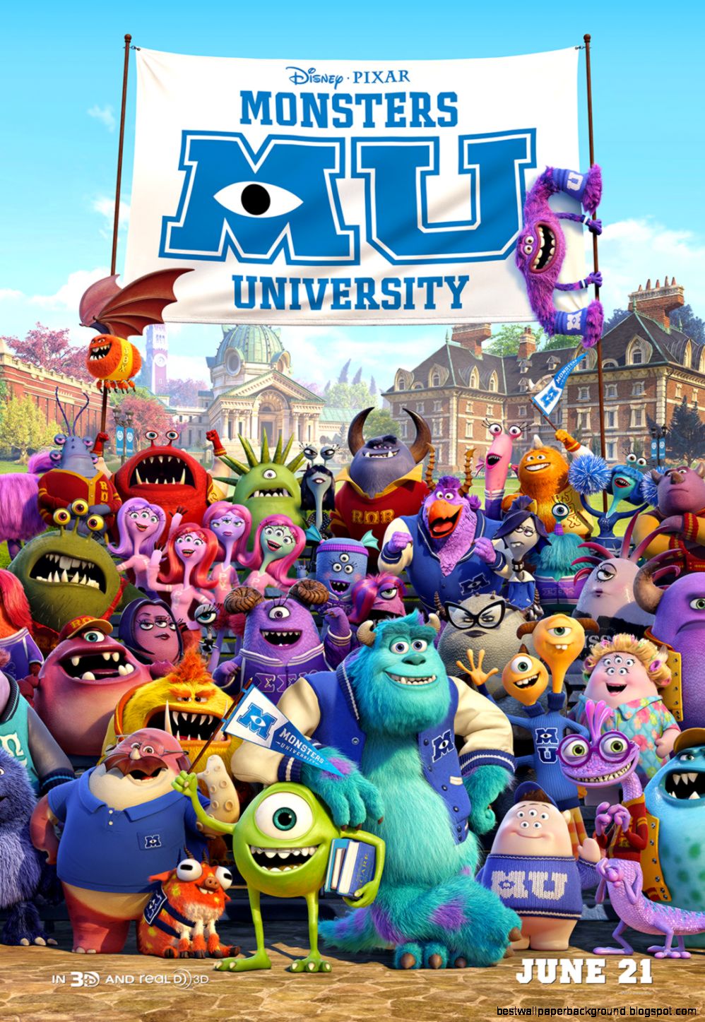 Monsters University Movie Poster Introduces Us to a Whole New Cast Monsters University Movie Poster Introduces Us to a Whole New Cast