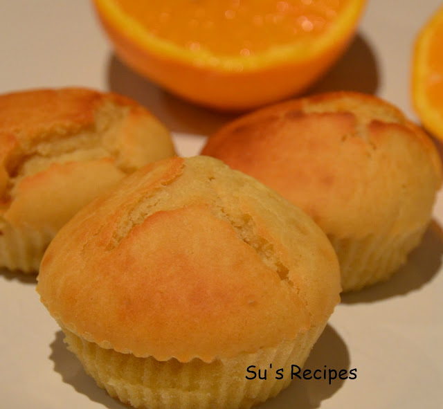 Su's Recipes Eggless Orange Muffins